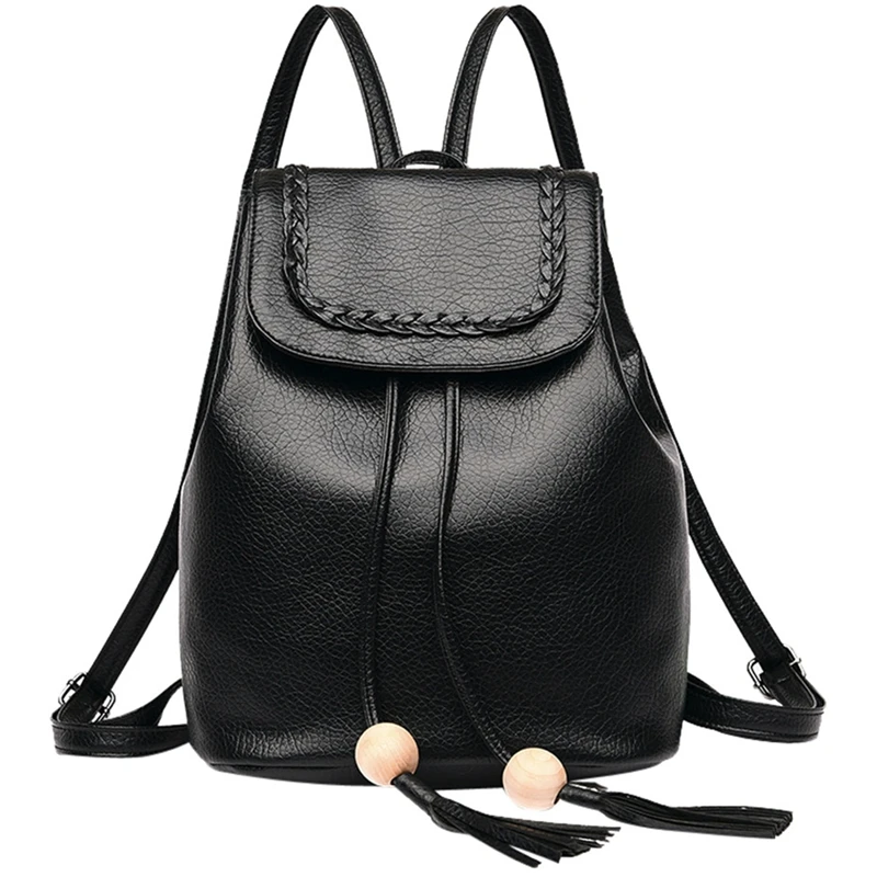 

Teen Leather Backpack Suitable For Girls Fashion Leather Backpack Female Pretty Tassel Travel Backpack Bag