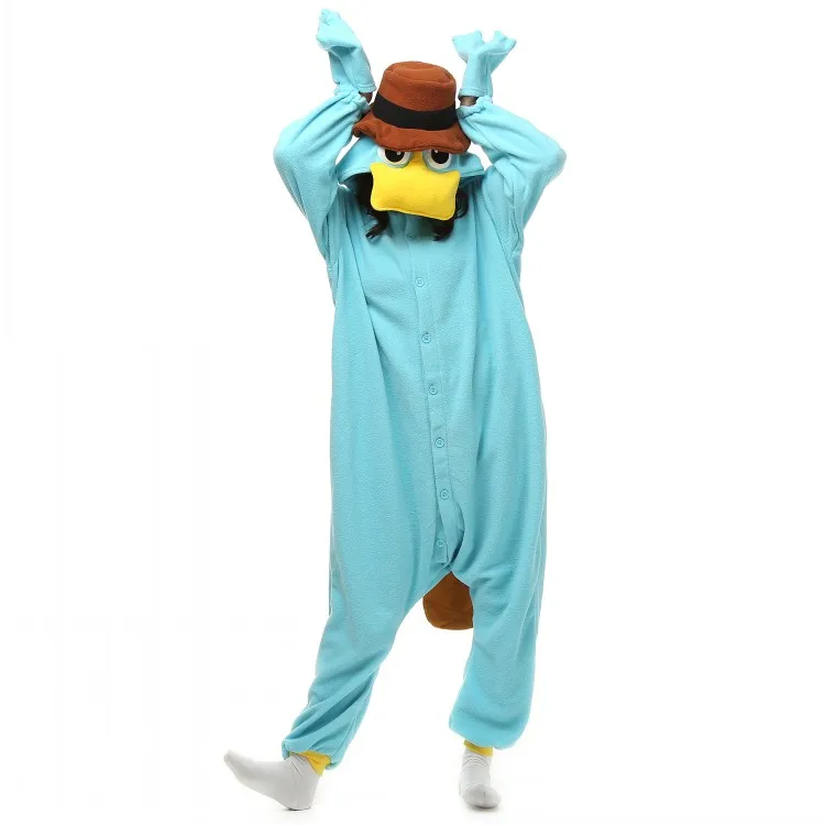 

Unisex Perry the Platypus Costumes Onesies Monster Cosplay Pajamas Adult Pyjamas Animal Sleepwear Jumpsuit