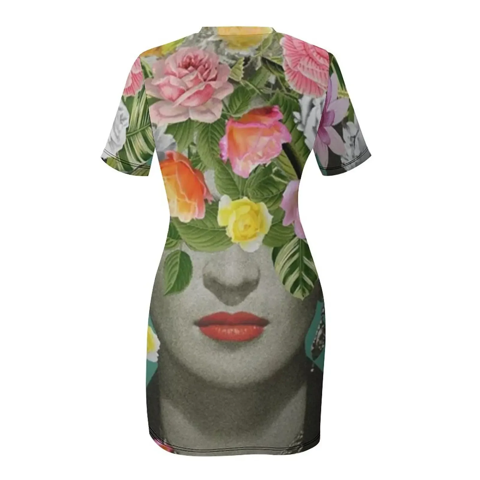 Gesloten ogen jurk met korte mouwen avondjurk dames dameskleding trend 2025, galajurk