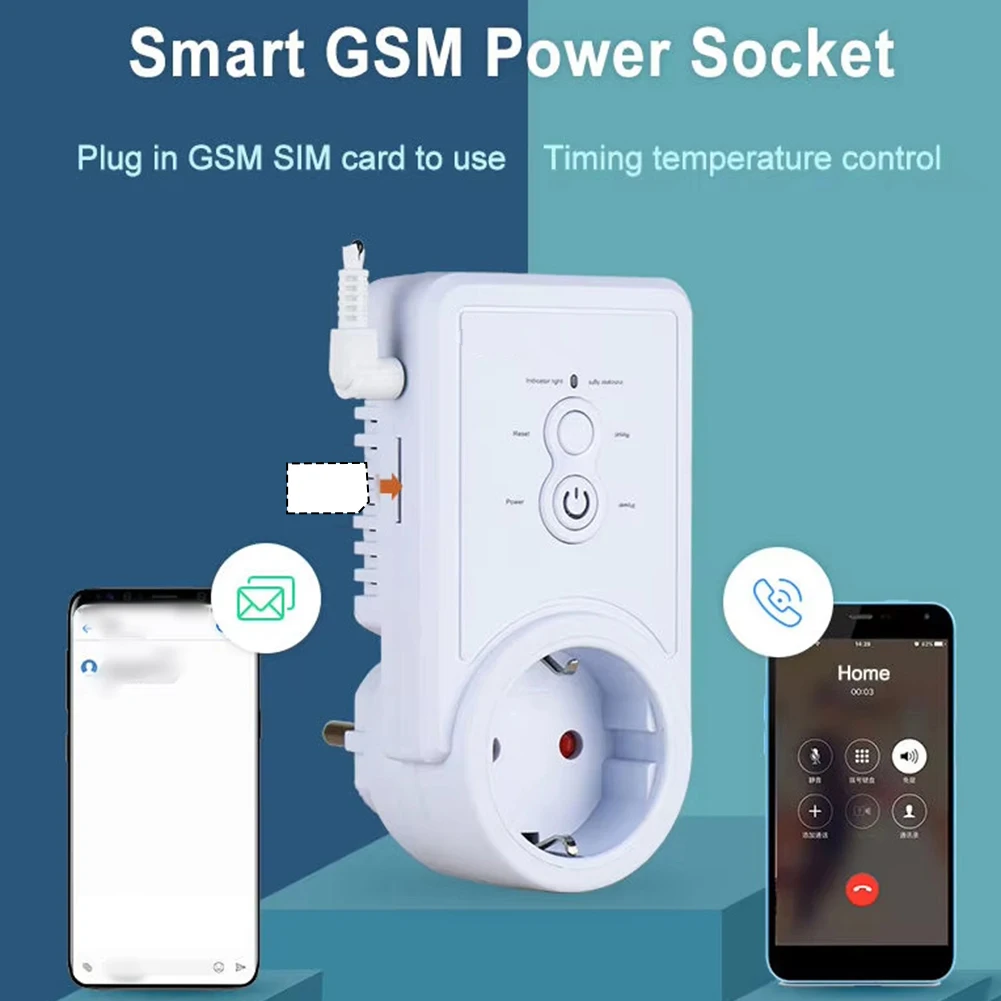 Smart GSM Socket With Temperature Sensor Control Devices Remotely Without Regular Inspection Household Leakage Protection Switch