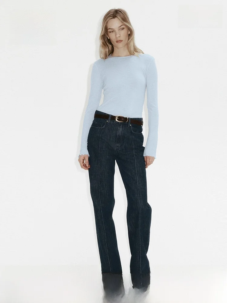 

Spring New Arrival Women's Woolen Top Slim Fit Casual Sle H&M 3248 Comfortable Breathable Wool 00% Knitted Sweater