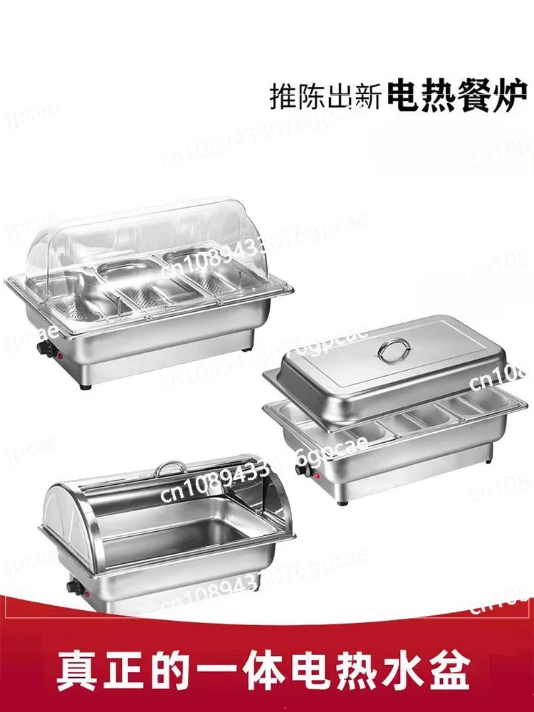 Buffet Furnace Electric Heating Buffy Furnace Visual Transparent Flap Hotel Buffet Breakfast Insulation Furnace Tableware