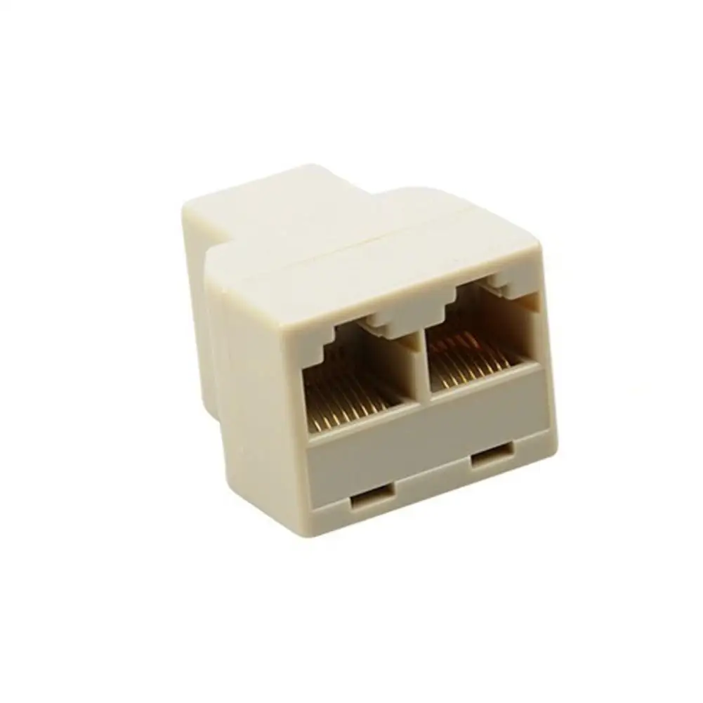 Adaptador divisor RJ45 de 1 a 2 puertos hembra duales CAT5/6 LAN, conector Ethernet, adaptador divisor de red P15