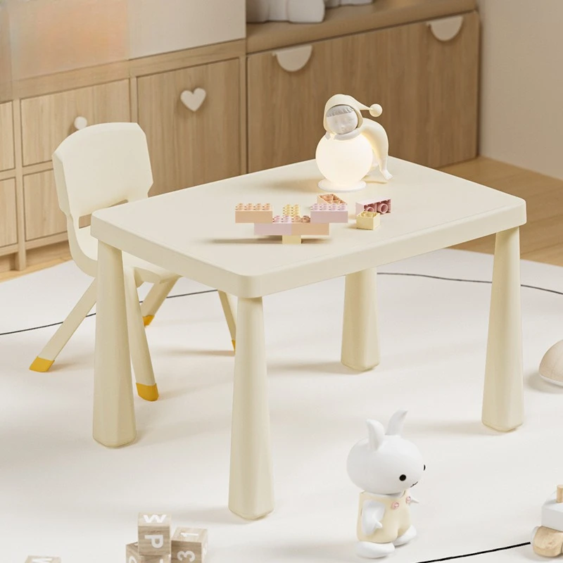 어린이 테이블 및 의자 세트 직사각형 플라스틱 어린이 책상 학습 식사 쓰기 가정 교실 어린이집 몬테소리 어린이 책상