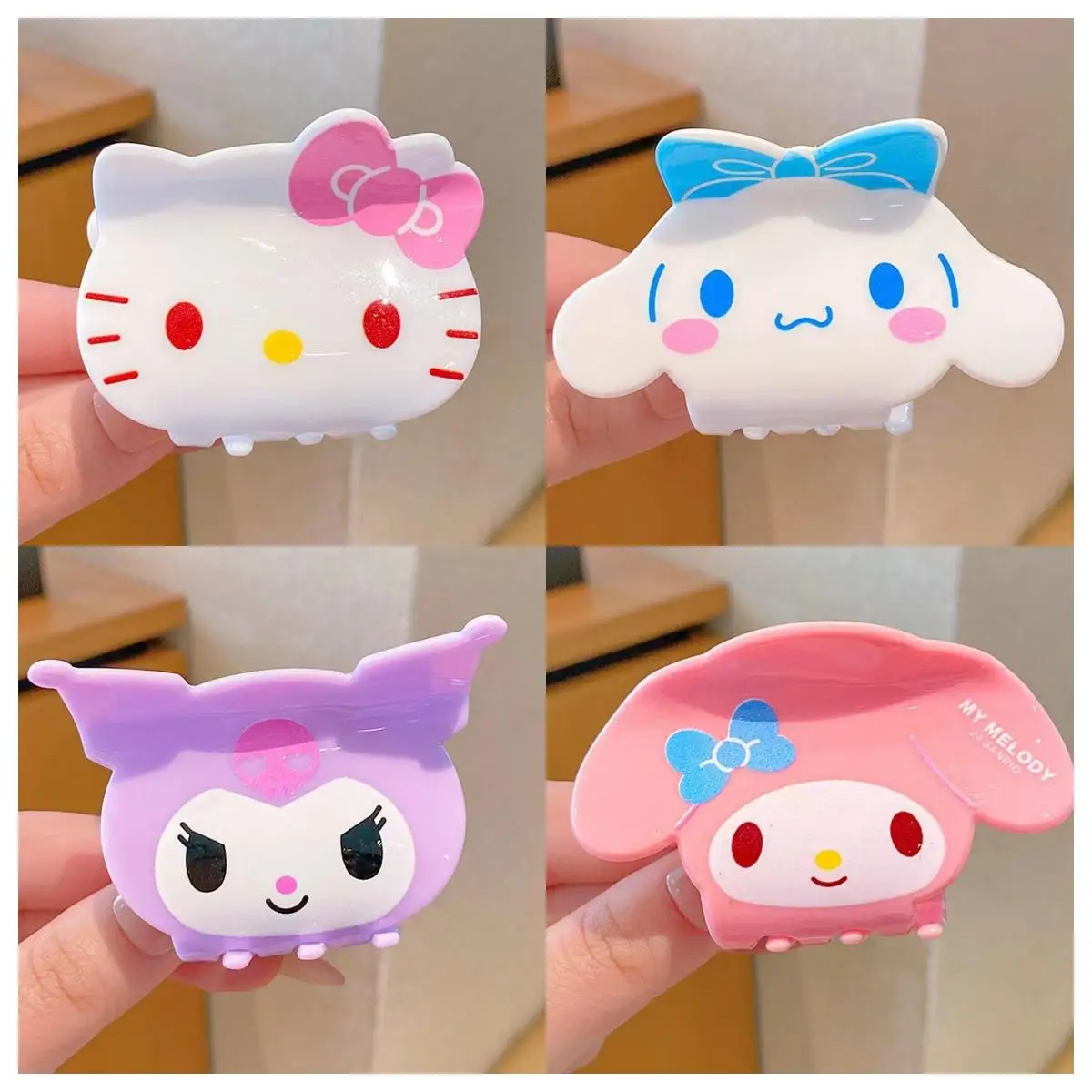 

Miniso Hellokitty Cinnamoroll Hair Clip Simple and Cute Anime Cartoon Style Headwear Decoration Back To School for Festivals