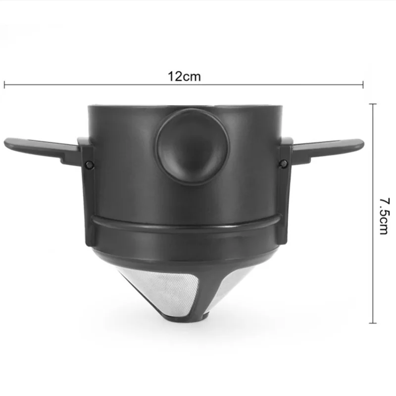 ABJT-Portable Coffee Filter Reusable Funnel Tea Infuser Stainless Steel Minie Dripper Coffee Dripper For Home Office Trave