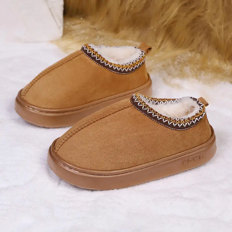 Plarform Casual Slippers Home Winter Ankle Boots Female Plush Luxury Designer Women's Shoes Indoor Outdoor Fashion Slides Soft