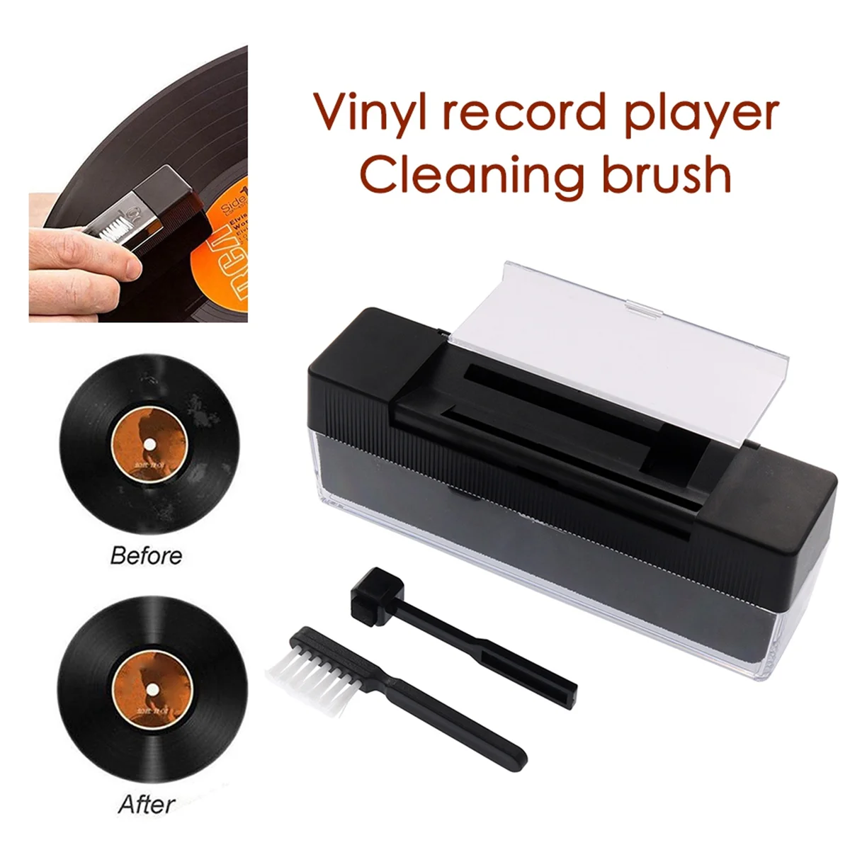 B34B-1 Set Anti Static Vinyl Record Cleaner Residues Remover Cleaner for Phonograph Turntable LP Vinyl Records Cleaning Kit