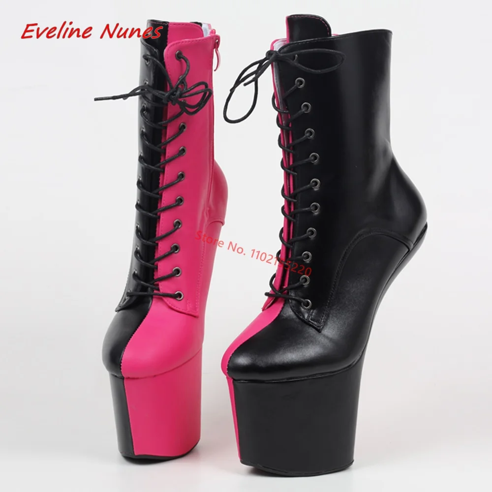 Mixed Colors Heelless Boots Women\'s New Arrival Round Toe Leather Nightclub Cosplay Sexy Pole Dance Shoes For footwear