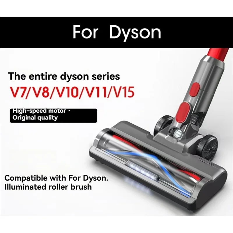 Акция! Сменная головка для Dyson V7 V8 V10 V11 V15 со светодиодной лампой для пыли, V-образная насадка-щетка для ковров и парсиных полов