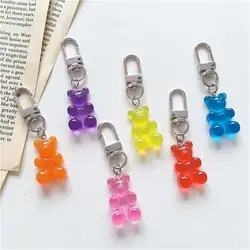 Couple Resin Charm Candy Color Earphone Cover Gummy Bear Fashion Accessories Jewelry Key Ring Key Chain