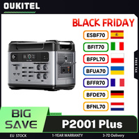 OUKITEL P2001 Plus Portable Power Station, Smart APP Control, 2400W AC Output, 2048Wh LiFePO4, 13 Outlets,80% Charge in 1Hr,IP54