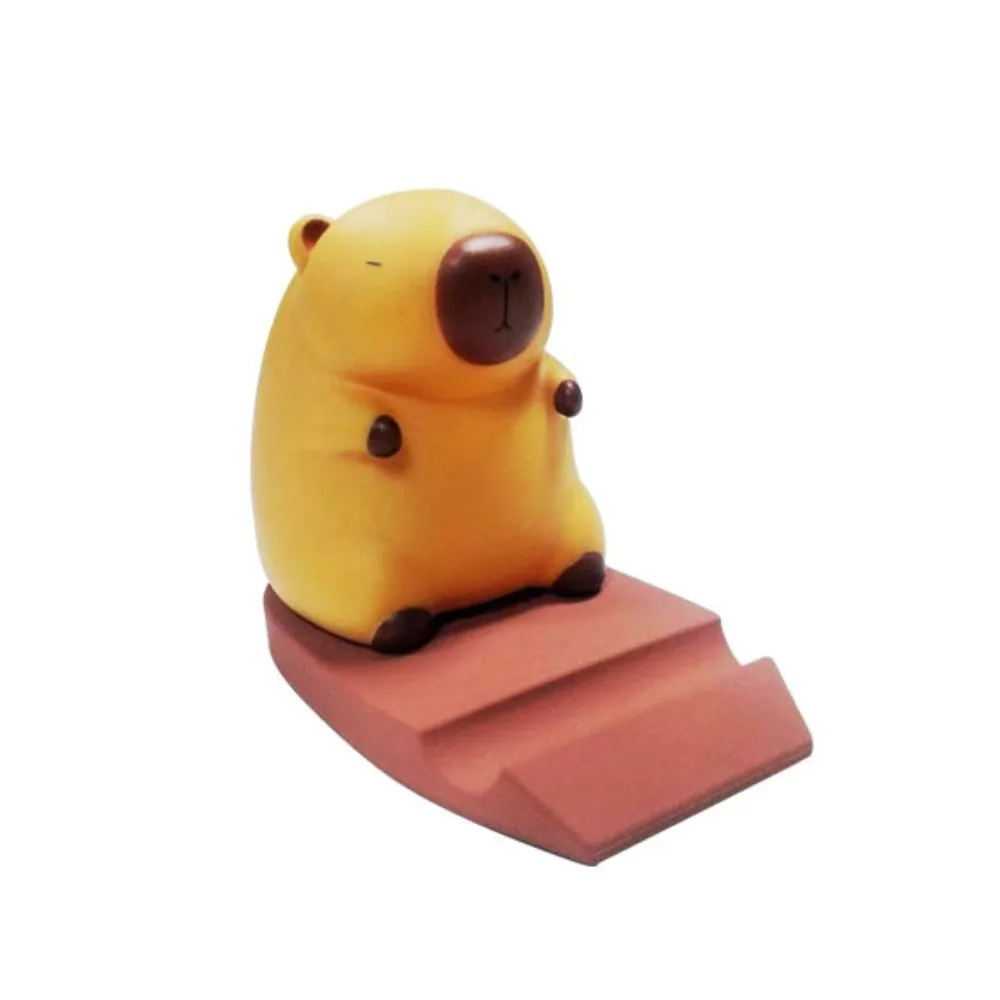 Figure Model Capybara Phone Holder Support PVC Doll Capybara Mobile Phone Stand Animal Desk Decor Capybara Cell Phone Bracket