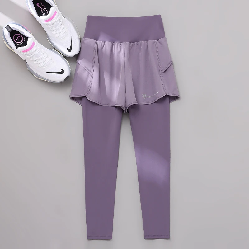 

Qui Dry Purple Yoga Pants Women's Summer New Sle Breathable Sports Fitn Training High Waist Straight Leg Casual Pants