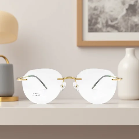 Ultralight Titanium Alloy Rimless Men Glasses Frame Square Eyeglasses Myopia Prescription Frames For Women Optical Eye Glass