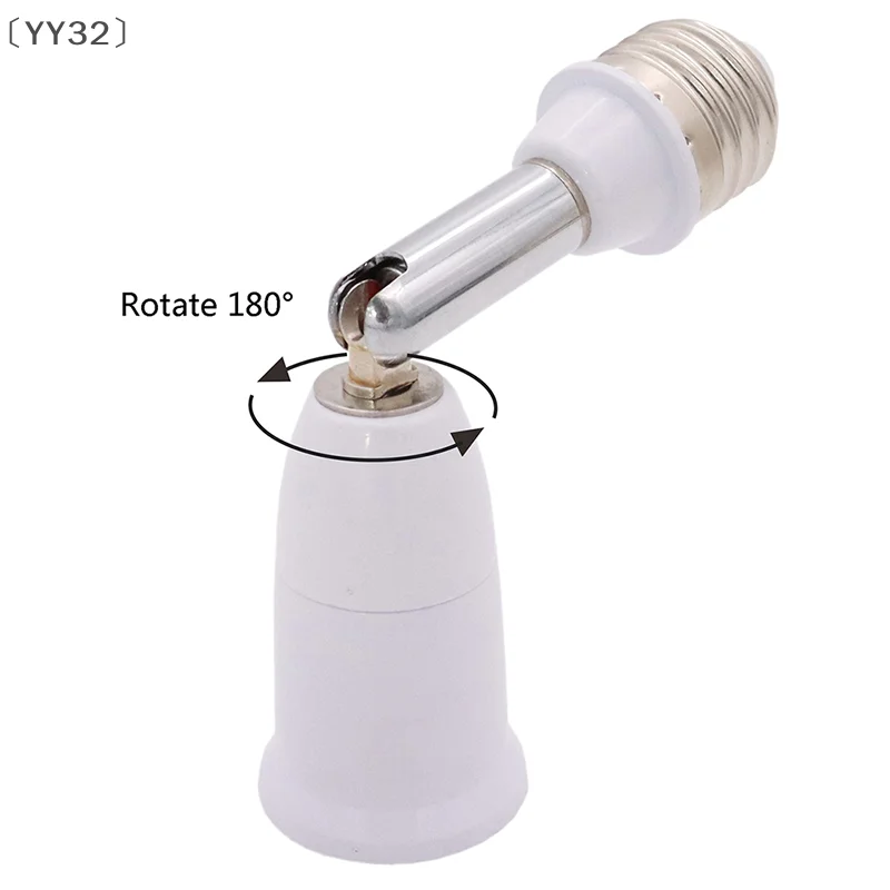〔YY32〕 E27 to E27 Lengthened Lamp Base 180 degree Rotation Tube LED New Flexible Lamp base Bulb Socket Light Holder Converters