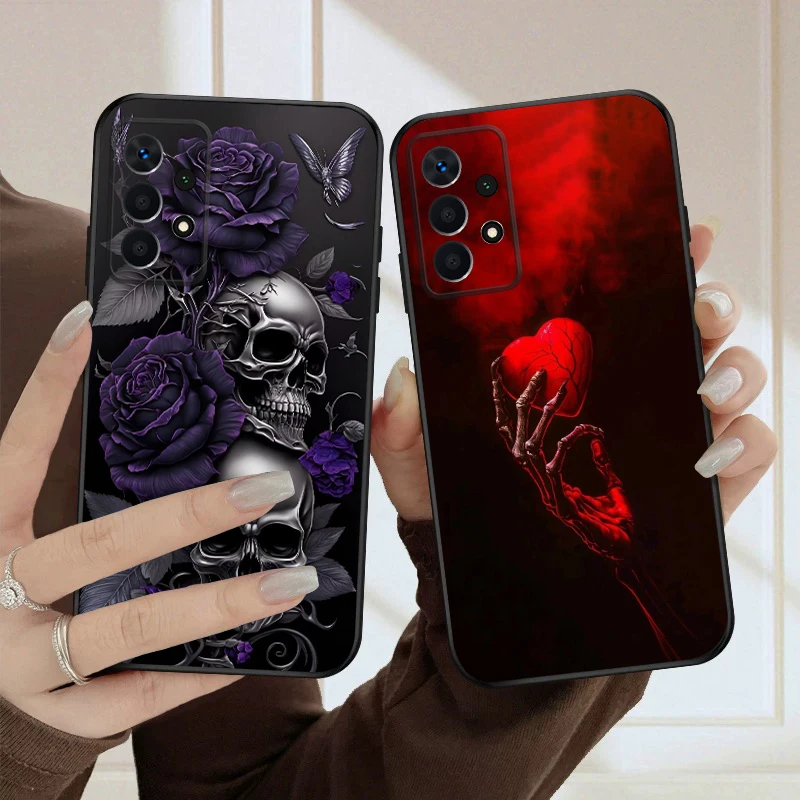 

Purple Silver Skull For Samsung A03 Core A04 05 06 12 14 15 16 22 23 Galaxy 25 26 4G 34 35 52 53 56 71 73 90 5G soft phone case
