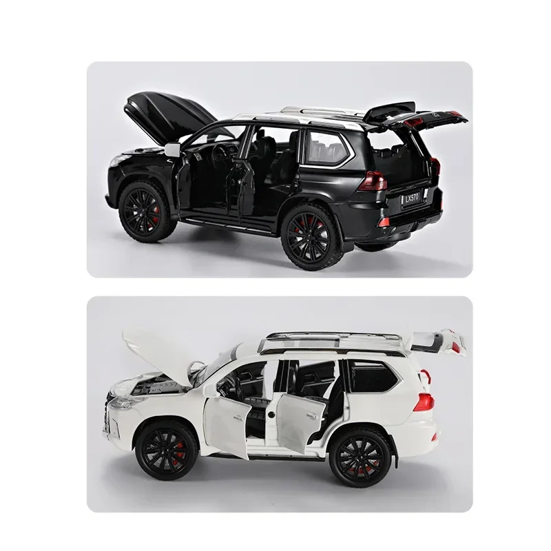 1:22 LEXUS LX570 SUV Geländewagen Simulation Diecast Metalllegierung Modellauto Sound Licht Zurückziehen Sammlung Kinder Spielzeug Geschenke