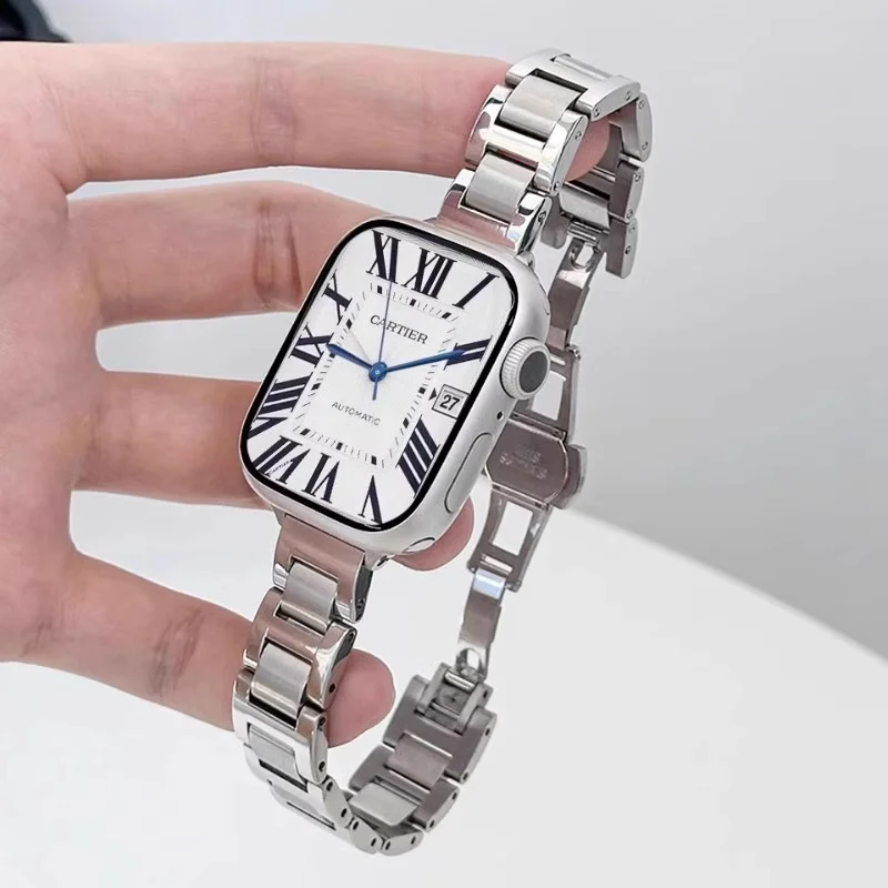 Fit Apple iWatch S10 Strap Exquisite Women Watchband Stainless steel suitable compatible iwatch S10 Series for 42mm 46mm sizes