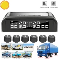 TPMS presión de neumáticos 6 Sensor externo pantalla LCD batería reemplazable sistema de alarma de temperatura de neumáticos Monitor de presión de neumáticos de coche