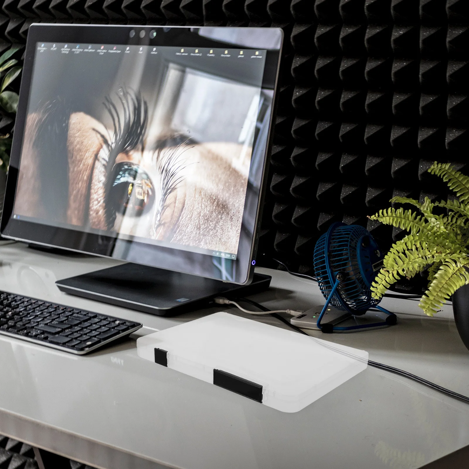 Caja organizadora de documentos A5, contenedor de almacenamiento de plástico transparente para suministros escolares de oficina, archivador apilable transparente