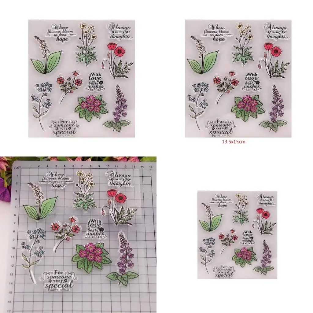 

Transparent Silicone Clear Rubber Stamp Flowers For Scrapbooking DIY Card Craft high quality