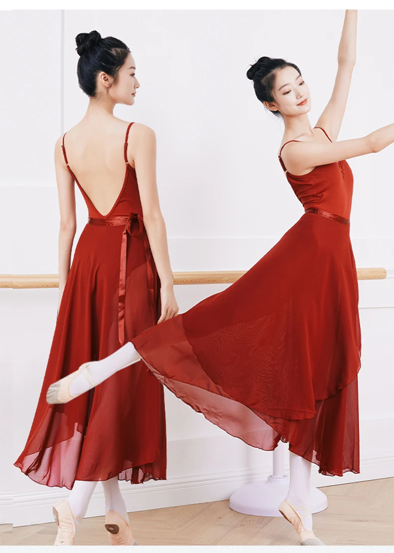 

Women's Adjustable Tie Waist Ballet Skirt Sheer Long Wrap Dance Skirt for Performances And Dance