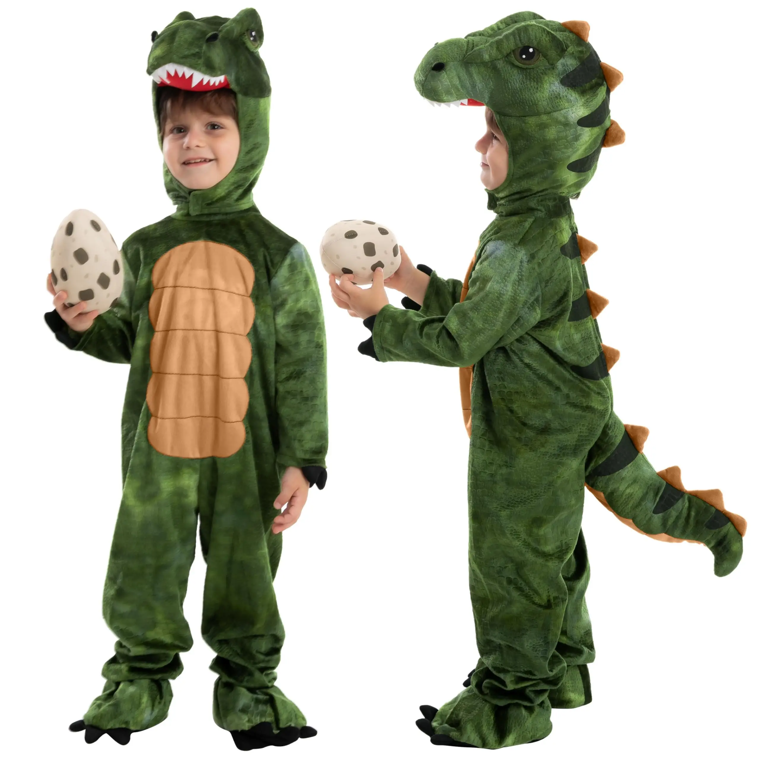 

Halloween Realistic T-rex Costume Outfit Dinosaur Jumpsuit with Egg for Boys Girls Cosplay Costume Dress-up Party