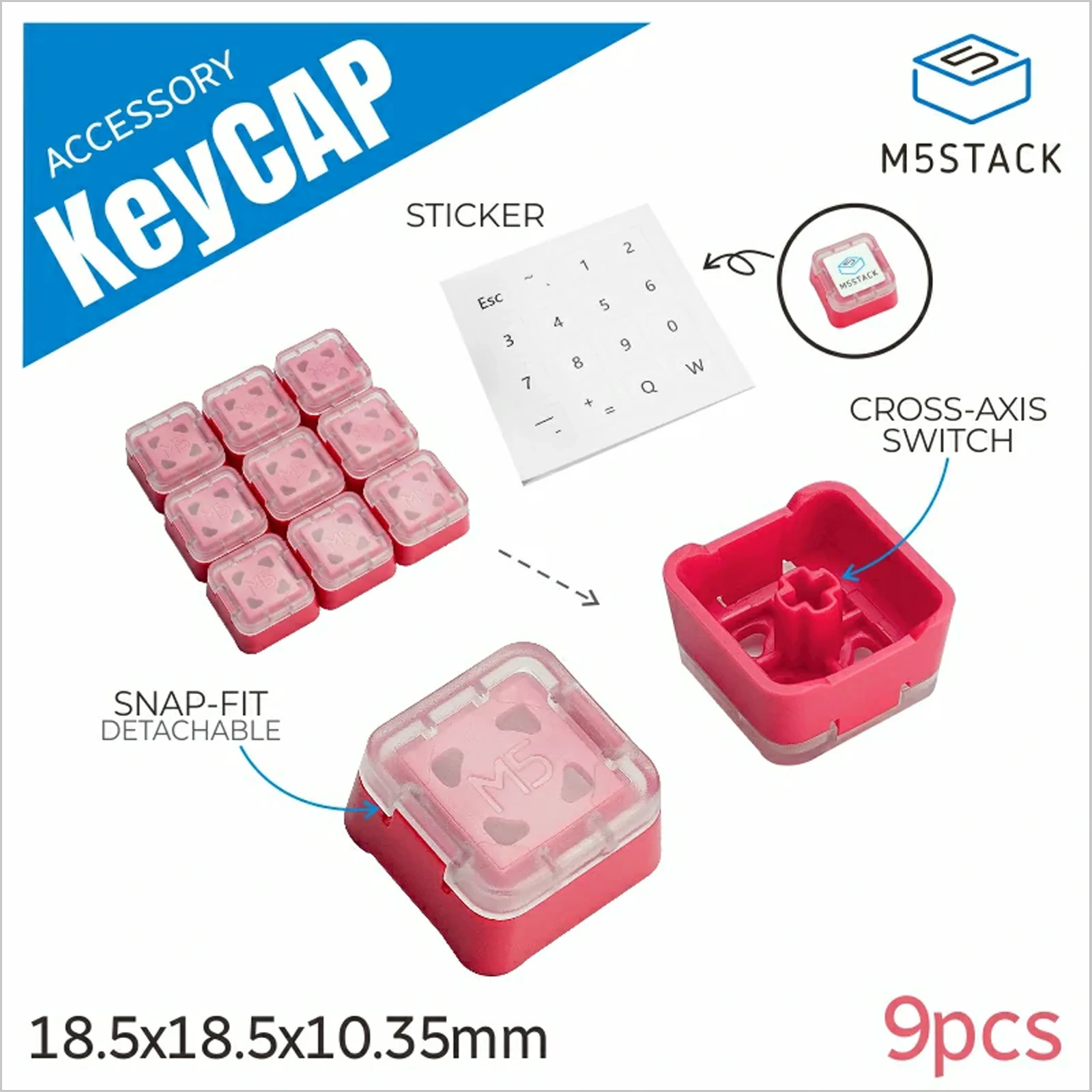 

M5Stack Official Keycaps (9pcs)