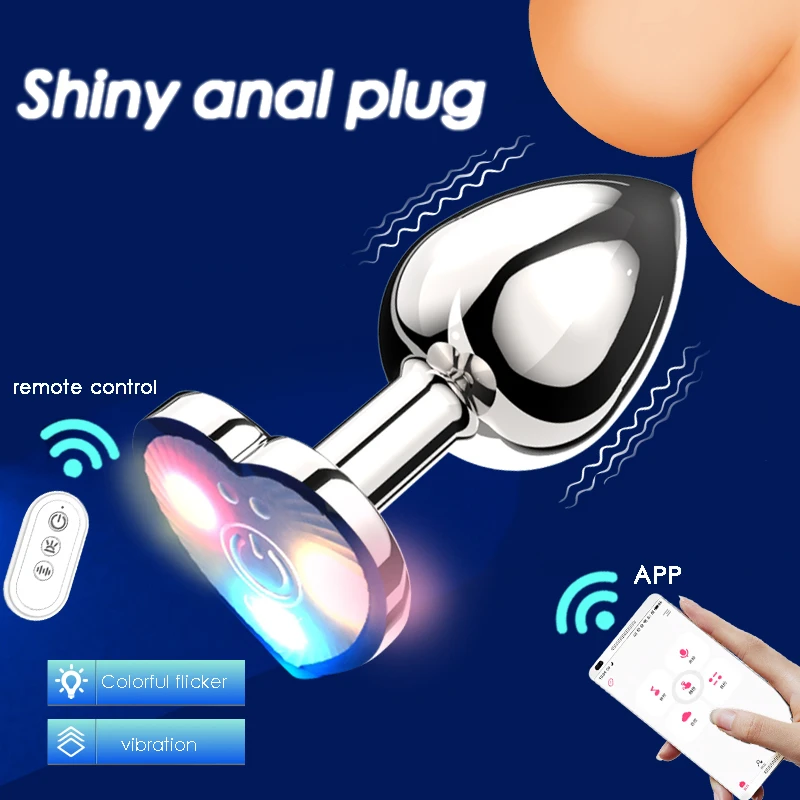 APP & Wireless Remote Control Vibrating Glowing Anal Plug 10 Speeds Waterproof Butt Plug Sex Toys For Men Women Adult Products