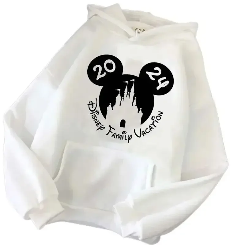 Fashion Disneyland Trip Disney 2024 Family Vacation Hoodie Ladies Casual Pullover Autumn Harajuku Streetwear Parent-Child Wear