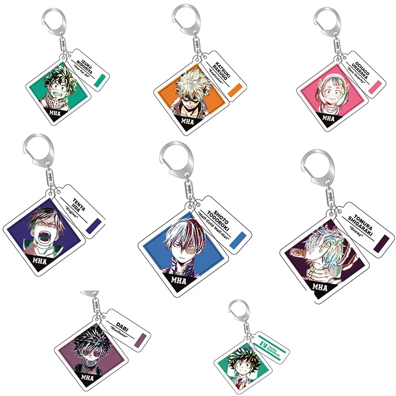 

Anime My Hero Academia Midoriya Izuku Bakugou Katsuki Todoroki Shoto Cosplay Acrylic Keychain Cartoon Keyring Pendant Xmas Gifts