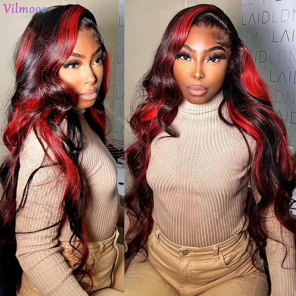 Highlight 99J Burgundy Body Wave 13x4 HD Scalp Cap Lace Frontal Wig Red Colored Wavy Human Hair Wigs Lace Closure Wigs For Woman