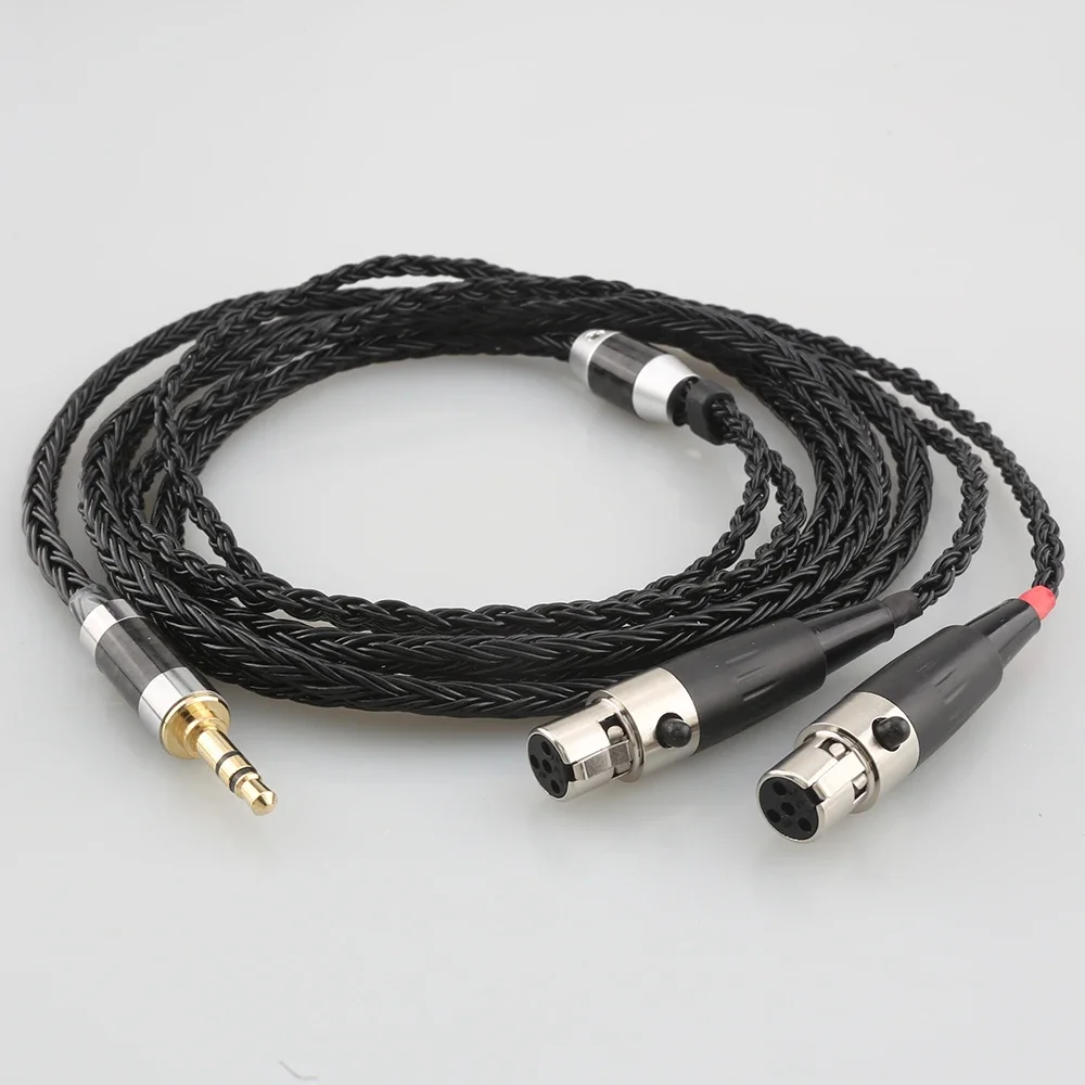 High Quality HiFi 16 Core 7N OCC Black Braided Earphone Cable For Audeze LCD-3 LCD-2 LCD-X LCD-XC LCD-4z LCD-MX4 LCD-GX