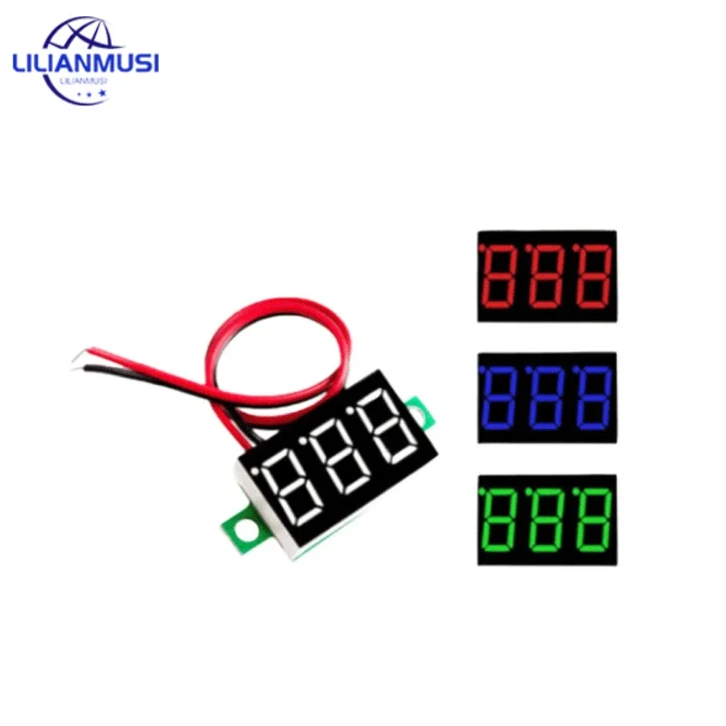 50pcs Two-wire voltmeter 0.36 inch DC4.5V30V DC voltage meter head Motorcycle voltmeter Digital display meter