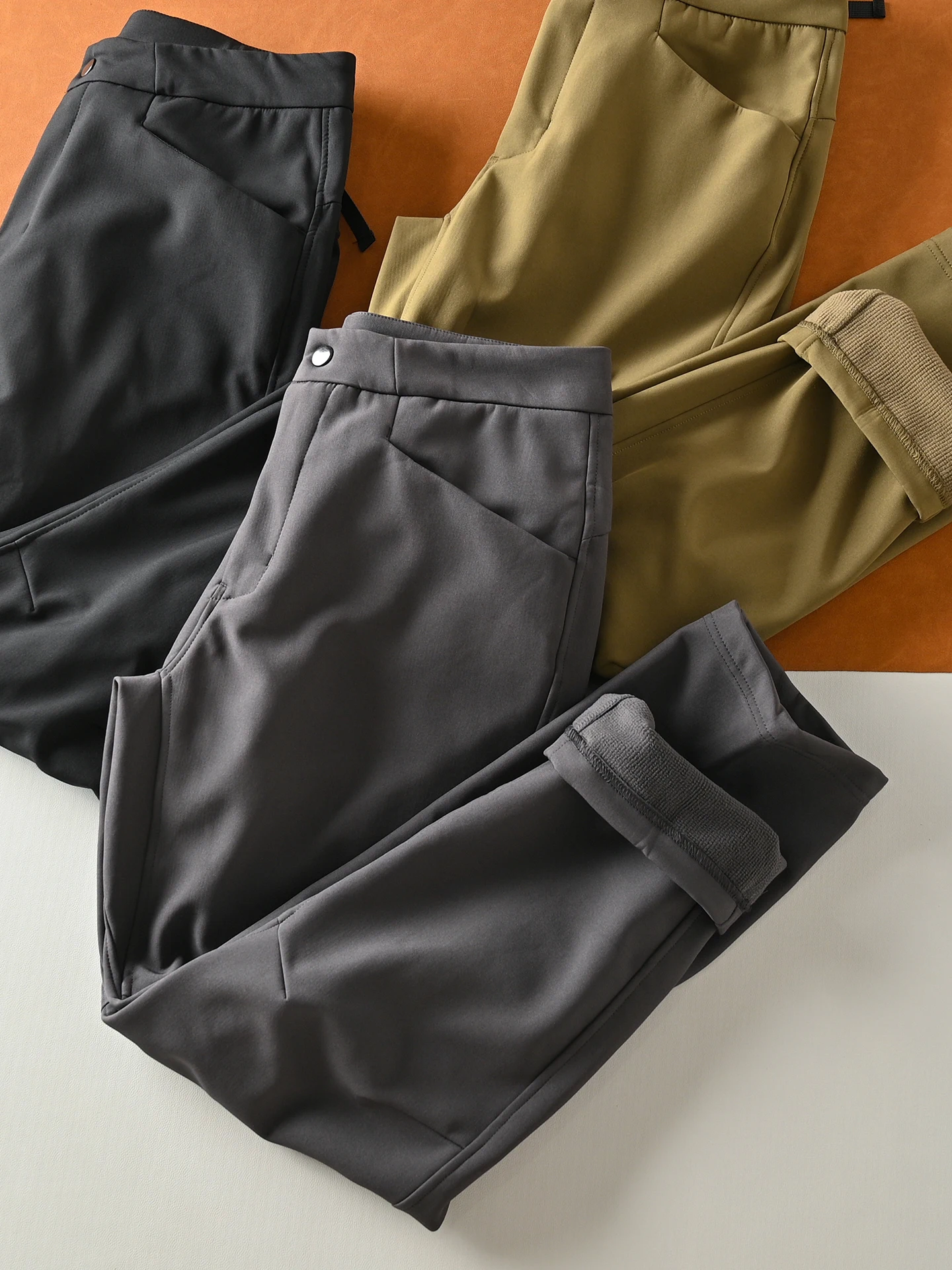 

Уличные мужские ветрозащитные повседневные брюки на подкладке Fce, длинные брюки, микроконические апейские теплые удобные полиэфирные волокна