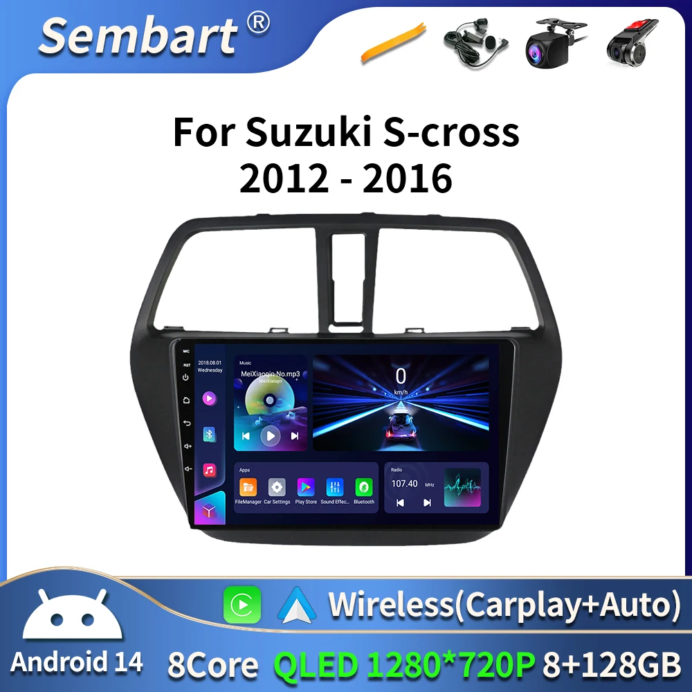 Android 16 Multimedia For Suzuki SX4 2 S-Cross 2012 - 2016 Car Player GPS Stereo Screen Navigation Auto Radio Screen No 2 Din 4G