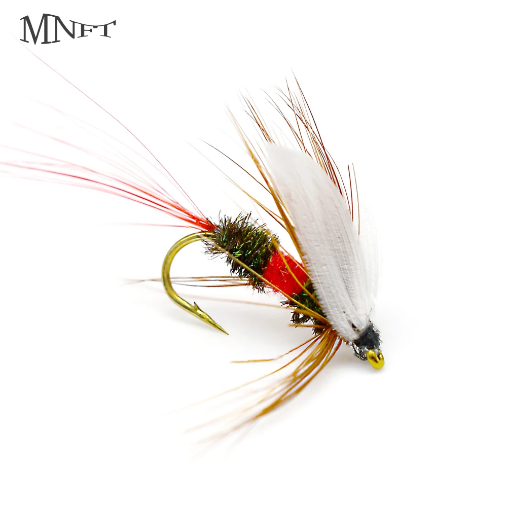 MNFT 10Pcs Royal Wulff Dry for Trout Fly Fishing Red Tail Fly Flies 10# Fake Lure Dry Fly