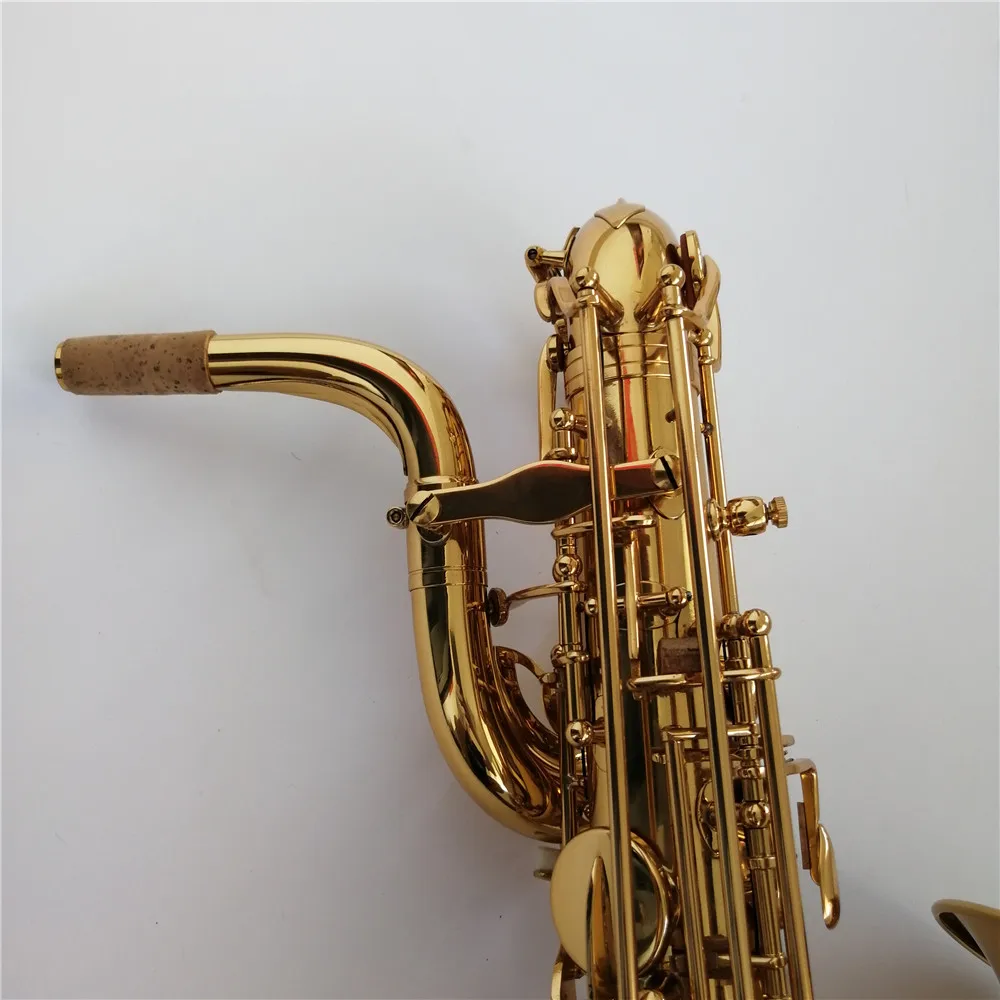 professional saxophone baritone gold lacquer surface with Low A key