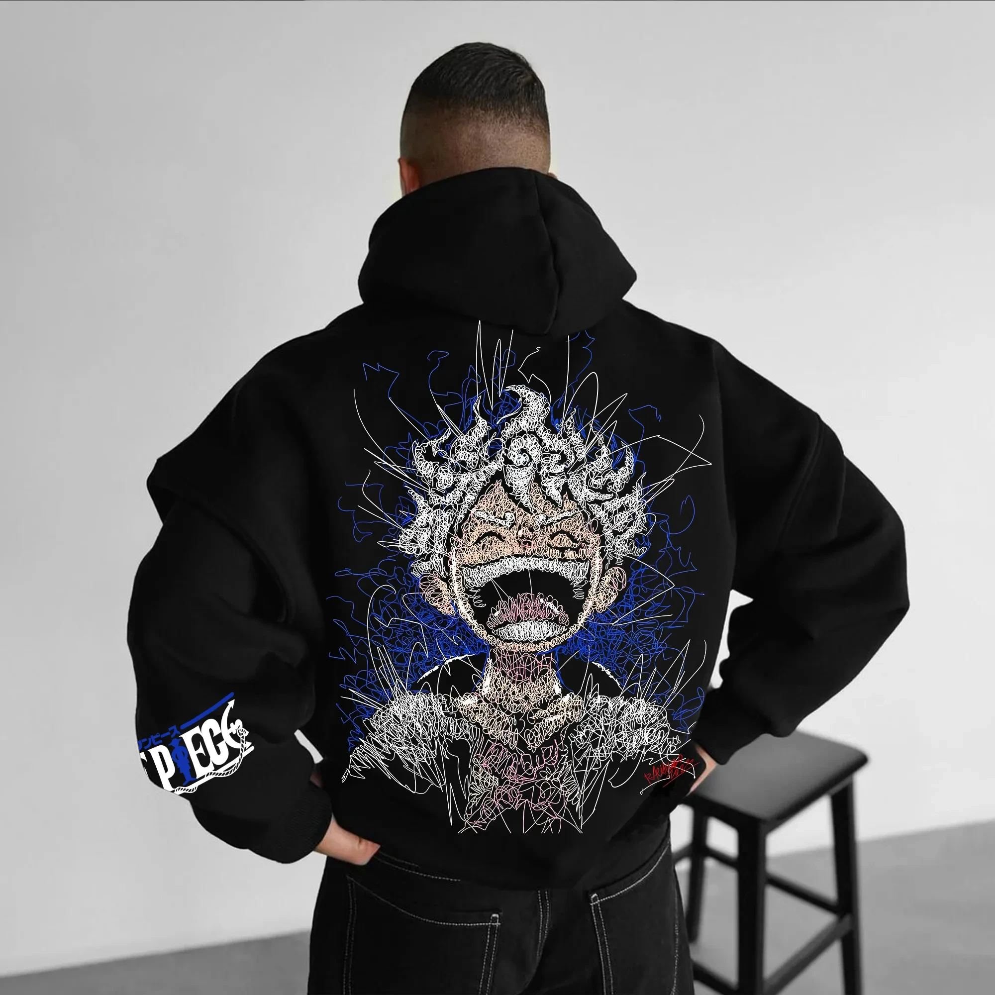 2025 Neuester ONE PIECE Animations-Hoodie aus reiner Baumwolle, lässig, vielseitig, Herbst- und Winter-Hoodies für Herren und Damen