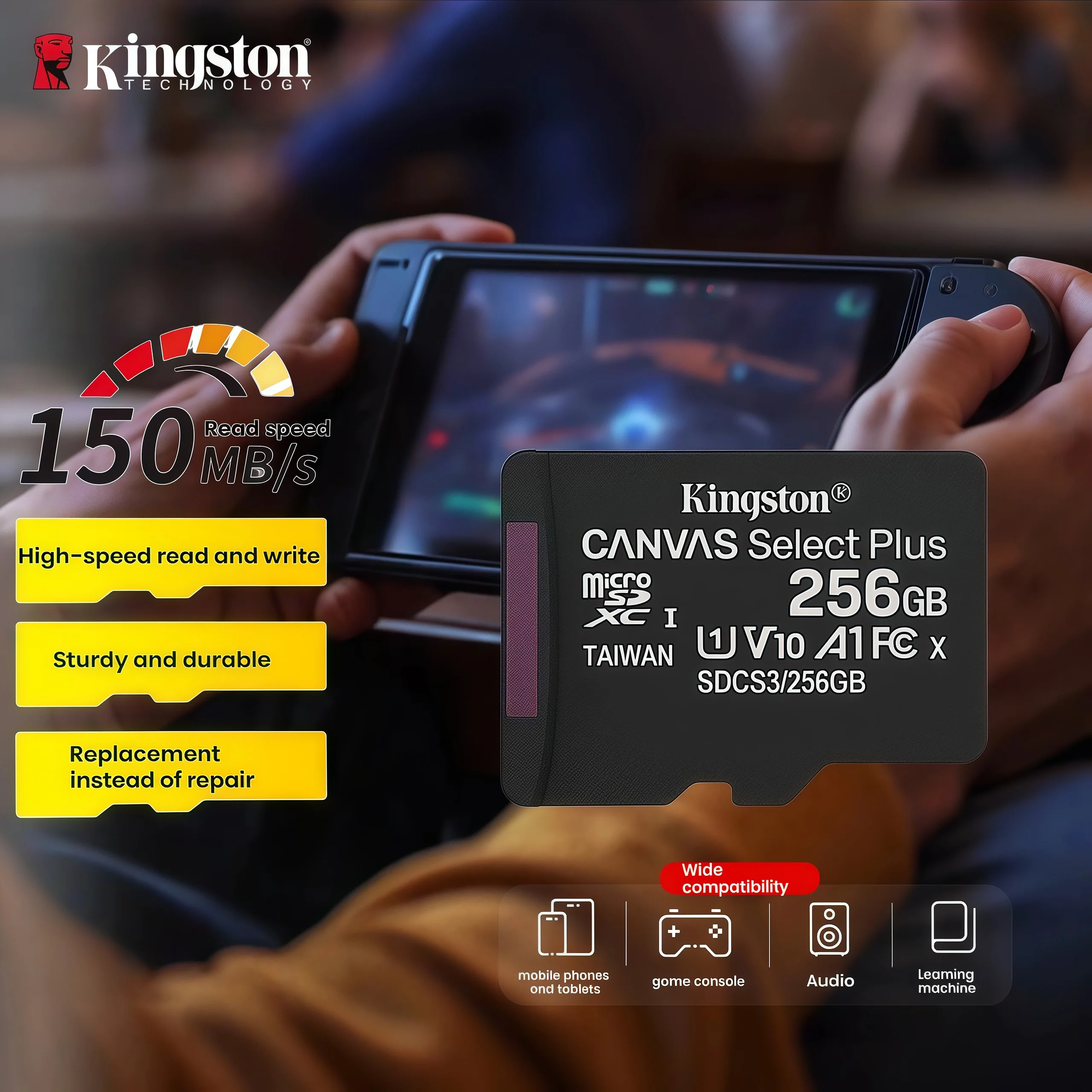 Tarjeta de memoria micro SD KINGSTON de 64 GB, 128 GB, 256 GB, 512 GB, 1 TB para Nintendo Switch, tarjetas TF, memorias mini SDXC, tarjeta de memoria SD