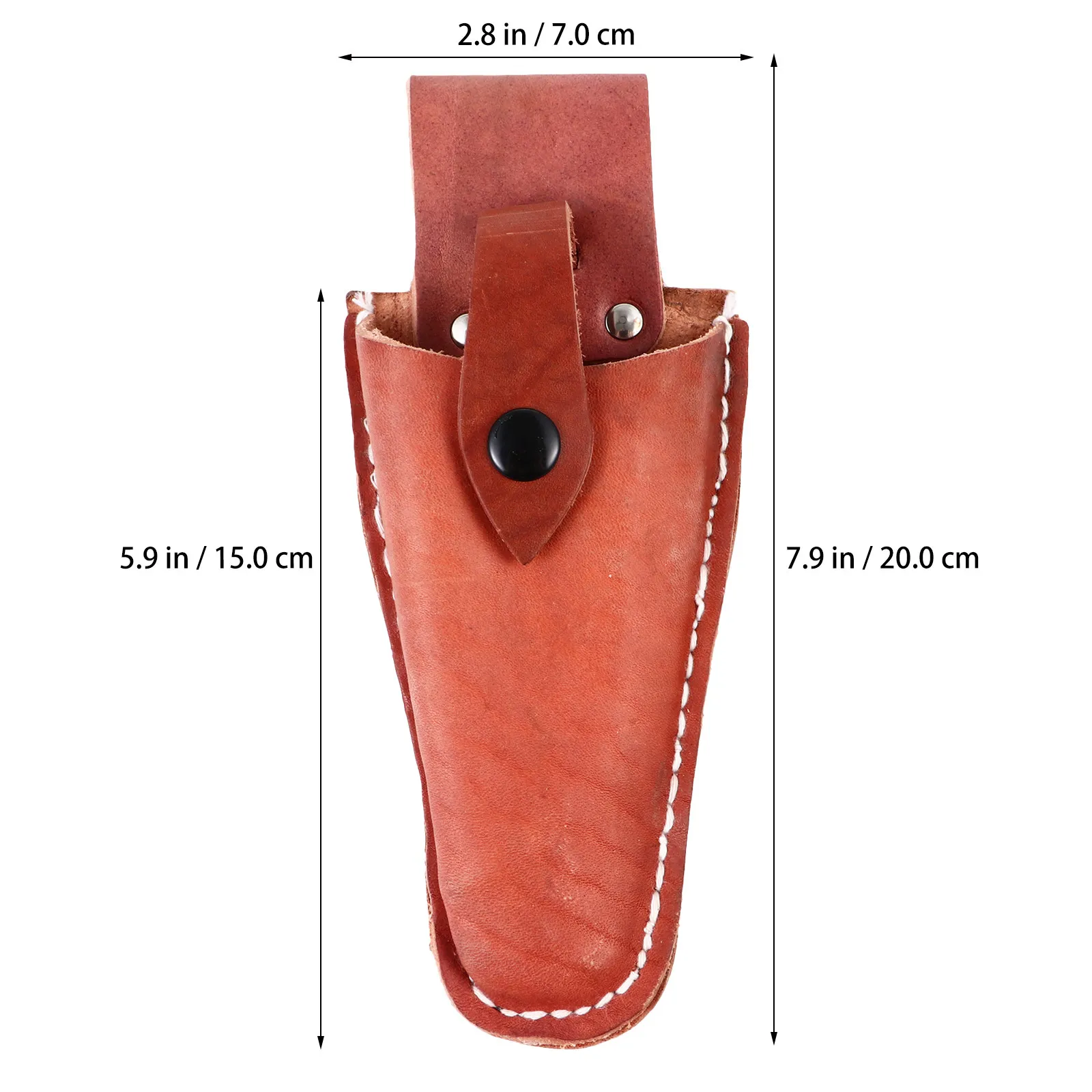 Ergonomic Pruning Scissor Bag for Belt Wear Snap Closure Riveted Construction Professional Gardener Landscape Worker