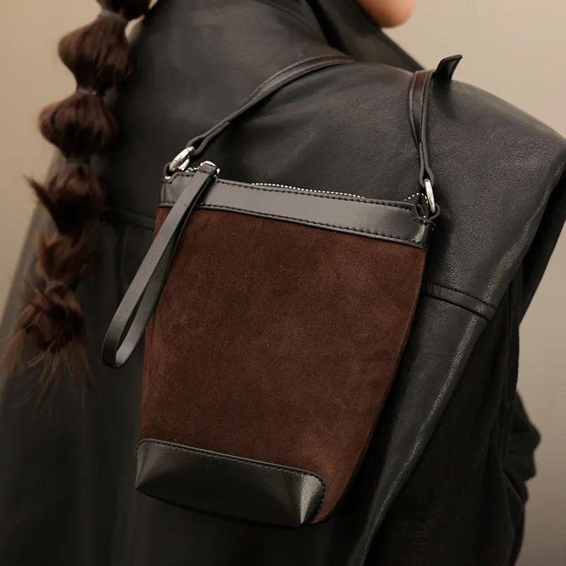 

Женская большая сумка из натуральной кожи, новинка 2023 года, дизайнерская роскошная мини-сумка через плечо для телефона, стильные простые сумки для