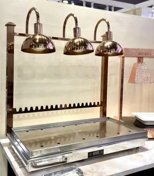 Multifunction 3 Heads Catering Heat Lamps Buffet Warm Lights Stainless Steel Touch Control Warming Plates for Banquet