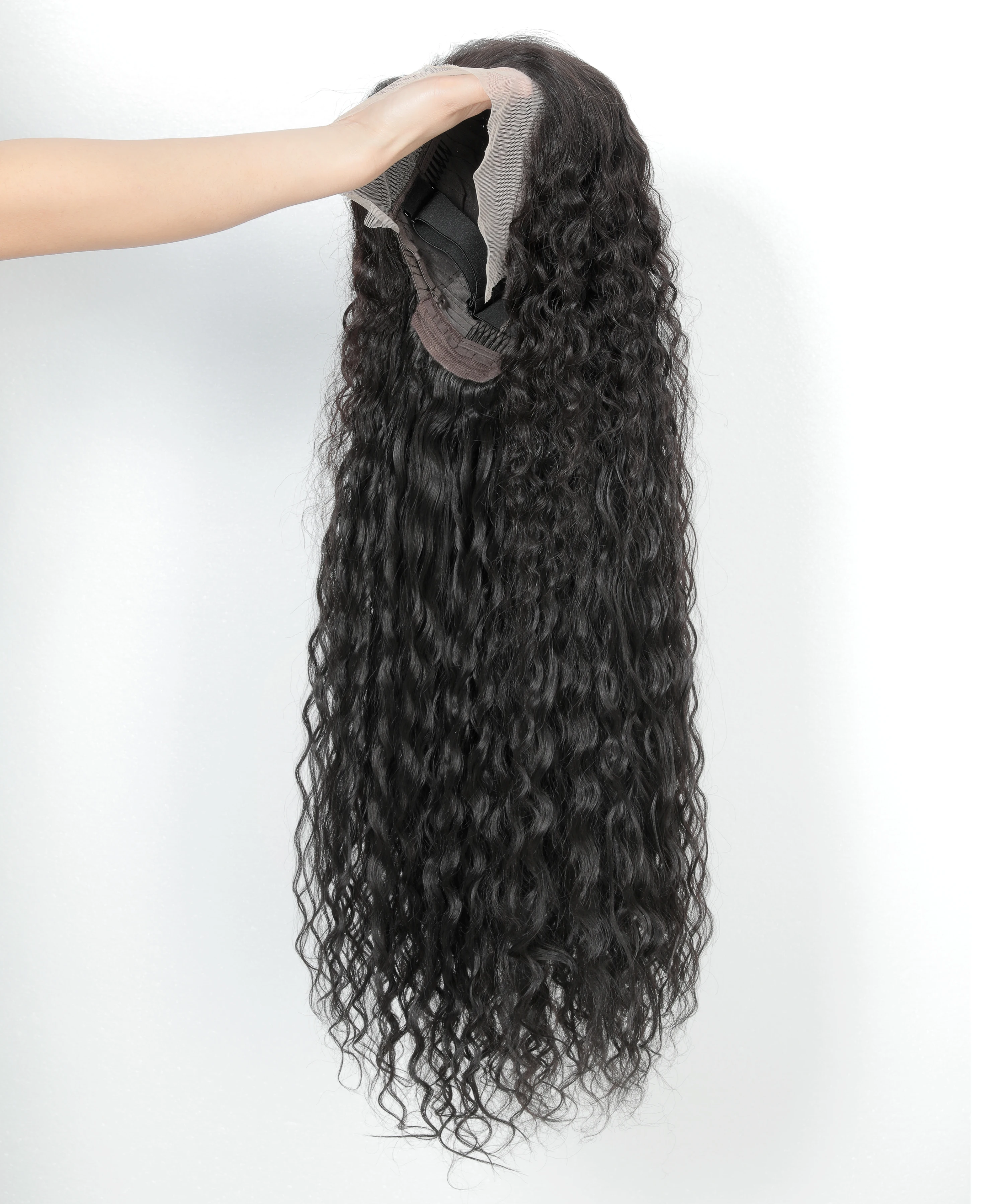 Water Wave Lace Front Wigs Human Hair 13x4 Transparent Lace Wet and Wavy Lace Frontal Wigs Human Hair 180% Density Natural Color