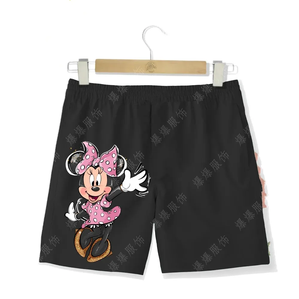 2024 Sommer Badehose Jungen Cartoon niedlichen Mickey Disney Serie Schwimmen Strand Trunks Mädchen Freizeit hose Kinder Shorts