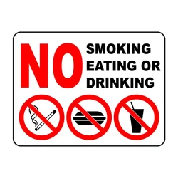 M231 Prohibition Signs for Smoking Eating and Drinking Wall Stickers Door Bedroom  Living Room  Creative Decal