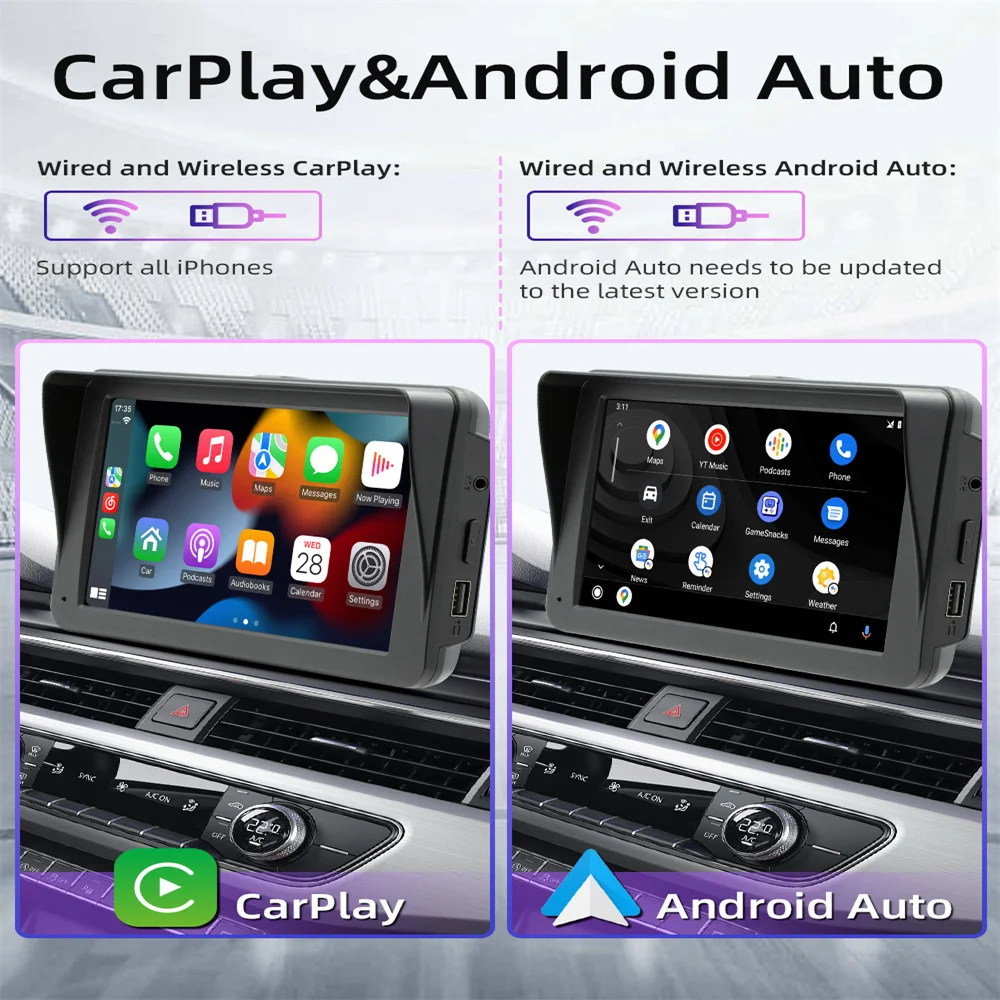 7/9 Inch Car Radio Automotive Multimedia MP5 With Car Dvr 2Din Stereo Receiver Bluetooth Android Auto Wireless Apple Carplay