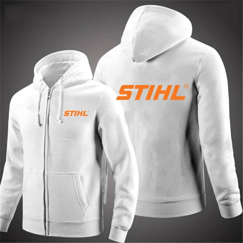 2024 Men's New Men Electric Tool T-Shirts Stihls Logo Print Hoodie Leisure Sweatshirts Zip Hooded Coats Zipper Jackets Top