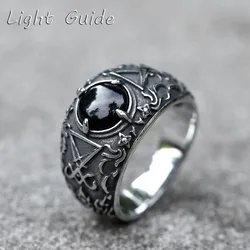 2022 NEW Men's 316L stainless-steel rings Vintage Lucifer Satan Punk Rock Personality Religion Jewelry Gift free shipping